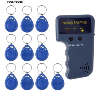 💎♥ เครื่องอ่านเอกสารเครื่องอ่าน RFID Coper Programmer 10Pcs Rewrite Key Keyfobs การ์ดการ์ด