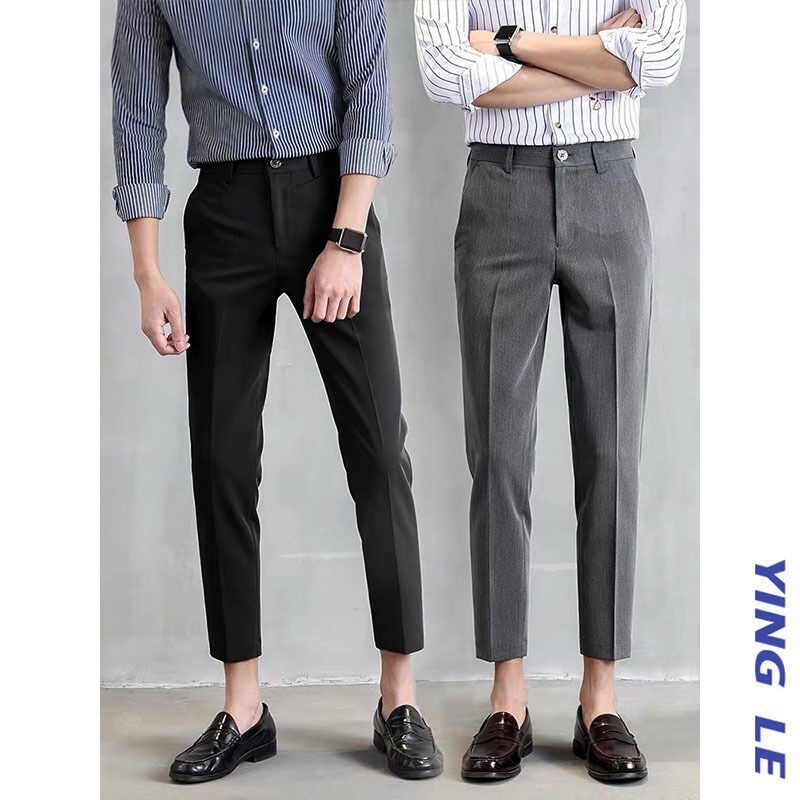 กางเกงสแล็ค  ผู้ชายขายาว5ส่วน ลำลองใส่สบาย Black,Gray,Brown standard size