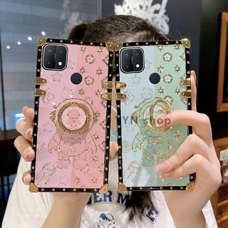 Yyn เคสโทรศัพท์แข็ง กันกระแทก ลายนักบินอวกาศ พร้อมแหวนขาตั้ง สําหรับ OPPO A15 A15S A95