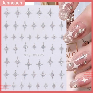 【JENN】สติกเกอร์กลิตเตอร์ ลายหมี 3D สําหรับตกแต่งเล็บ DIY 5 ชิ้น