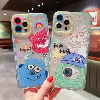 เคสมือถือ แบบนิ่ม ลาย Hello Monster สีรุ้ง ป้องกันเลนส์ สําหรับ VIVO V23E V23 V21E V21 4G 5G V9 Youth V20 V15 S1 Z1 X50 X60 Pro Y53S Y51 Y51A Y31 2021 Y52 Y72 5G Y33S Y21S Y21