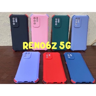 พร้อมส่ง ⭐️ เคสTPUนิ่มสีพื้นปุ่มสี For Oppo Reno6Z 5G / Reno6 Z 5G / Reno 6Z 5G / Reno 6Z / 6Z