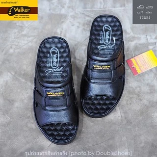 Walker รองเท้าแตะหนังแท้ พื้นนุ่ม ใส่ทน รุ่น M1338 สีดำ ไซส์ 40-46(46)