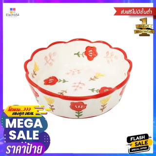 ชามขอบหยัก KECH PORCELAIN 6 นิ้ว RED DAISYPORCELAIN SCALLOPED EDGE BOWL KECH 6IN RED DAISY