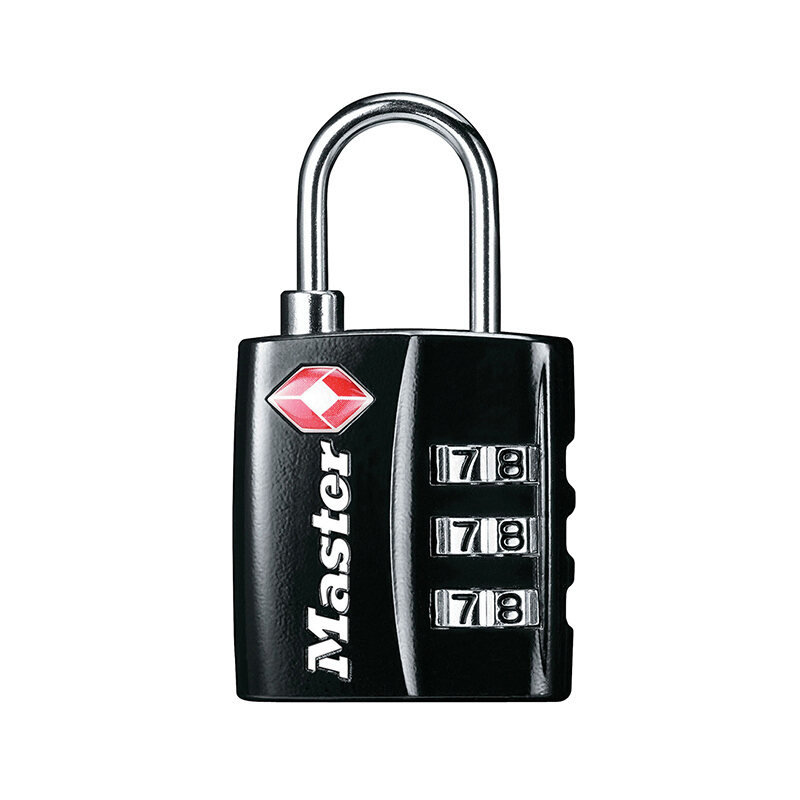 ว๊าว🍟 กุญแจคล้องกระเป๋าระบบรหัส Master Lock TSA 4680EURDBLK 30มม ดำ Padlocks