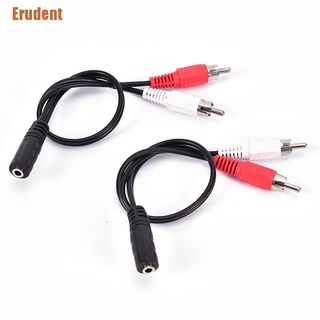 &lt;Erudent&gt; สายเคเบิลหูฟัง 2-rca Male Plug To 3.5 มม. Female Aux