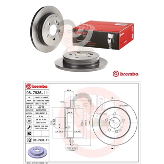 08 7936 11 จานเบรค ล้อ R (ยี่ห้อ BREMBO) รุ่น HC UV Benz ML-Class W163 270 320 ปี1998-2005***ราคาต่อข้าง