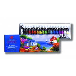 สีอะคริลิค แบบหลอด ST Professional Acrylic Paint 18 สี