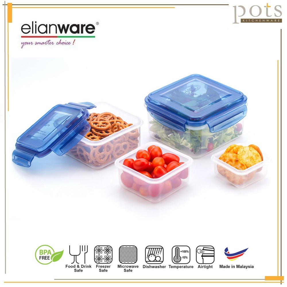 Elianware BPA FREE Ezy-Lock กล่องเก็บอาหาร เข้าไมโครเวฟได้ 100% - E691M