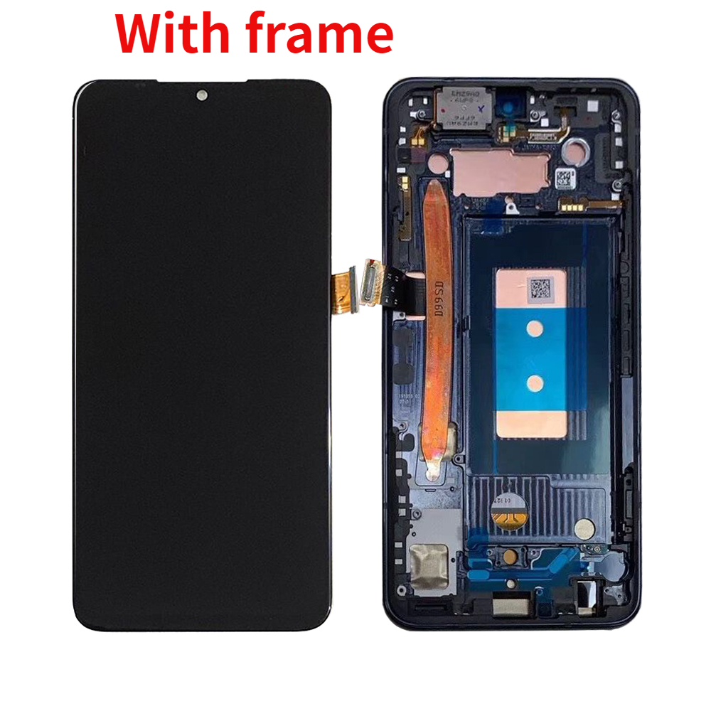 Amoled LCD สําหรับ LG G8X ThinQ 2019 LMG850EMW LG V50S ThinQ LM-V510 จอแสดงผล LCD Touch Screen Digitizer Assembly/พร ้ อมกรอบ