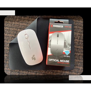 เมาส์ GearMaster GMW-035 Optical mouse wireless 2.4 GHz เมาส์ไร้สายพร้อมถ่าน แถมแผ่นรองเมาส์