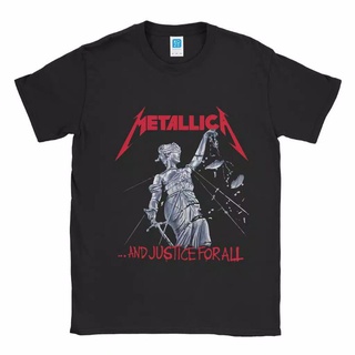 เสื้อยืดลําลอง ผ้าฝ้าย 100% แขนสั้น พิมพ์ลาย Metallica AND JUSTICE FOR ALL PREMIUM lelaki สีดํา พลัสไซซ์ XS-XXXL ของขวัญวันเกิด สําหรับผู้ชาย