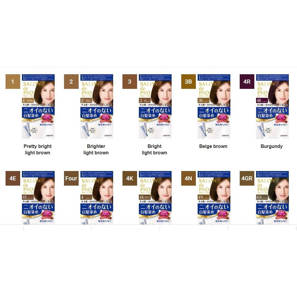 Dariya Hair SALON de Pro Hair Color 6ชนิด สูตรย้อมผมขาวได้ ไม่มีน้ำหอม ไม่มีแอมโมเนีย มีสีย้อมทุกเฉด 17 เฉดสี