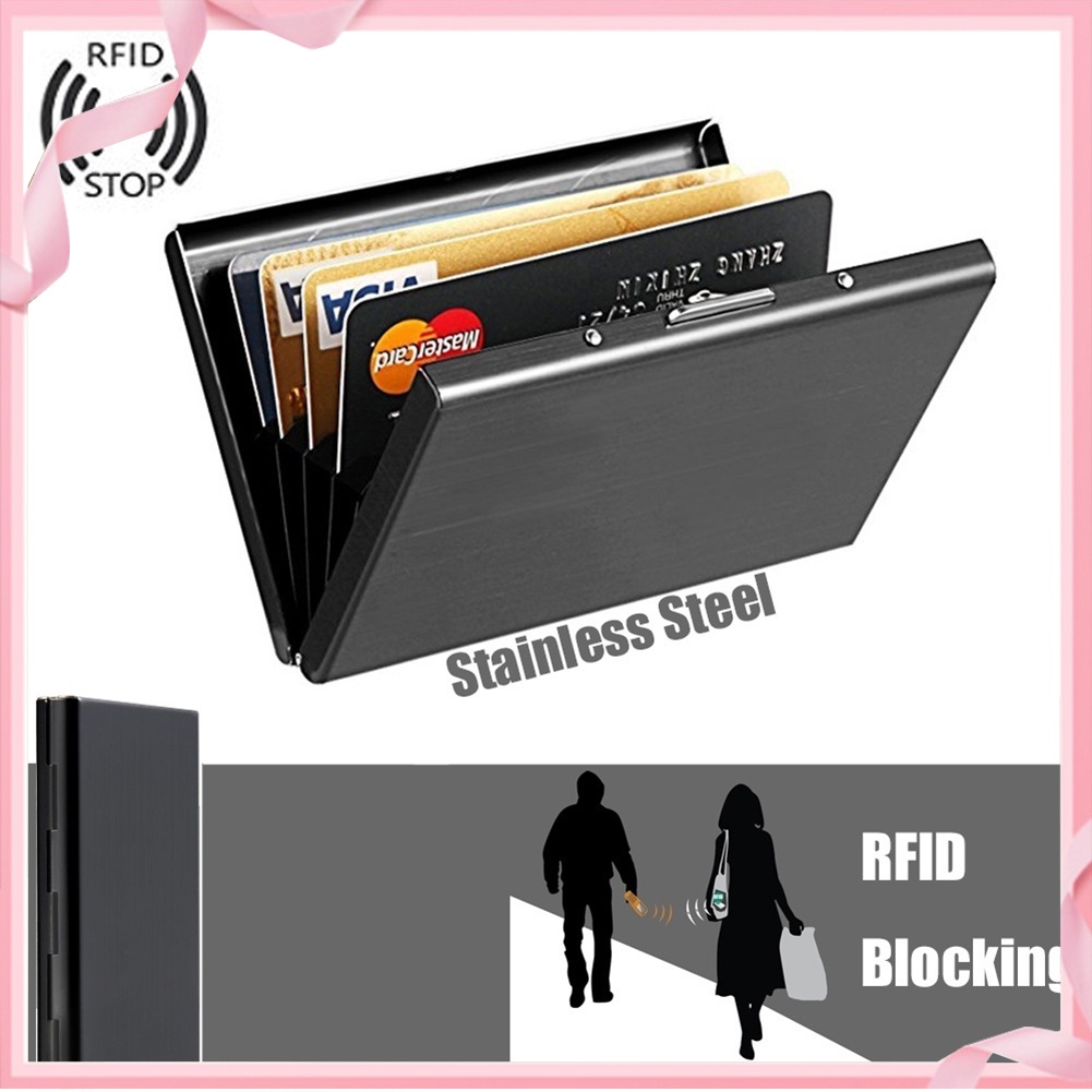 <BSTO> สแตนเลสธุรกิจ ID ผู้ถือบัตรเครดิต RFID Blocking Protector กล่อง