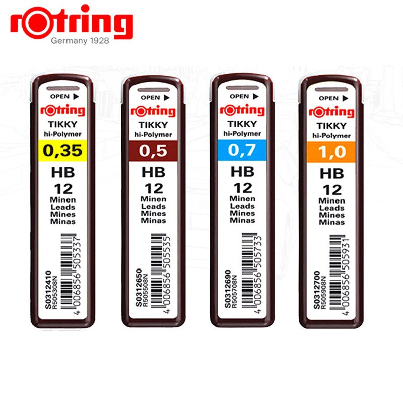 Rotring ไส้ดินสอกดอัตโนมัติ 0.35/0.5/0.7/1.0 มม. 2 ชิ้น