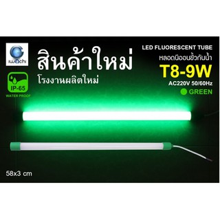 IWACHI หลอดนีออนสี ขั้วกันน้ำ รุ่นใหม่ LED T8 9W สีเขียว