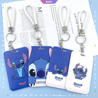 ซองใส่บัตรรถบัส บัตรประจําทาง ลายการ์ตูน Stitch พร้อมเชือกคล้องมือ สําหรับนักเรียน [RAIN]