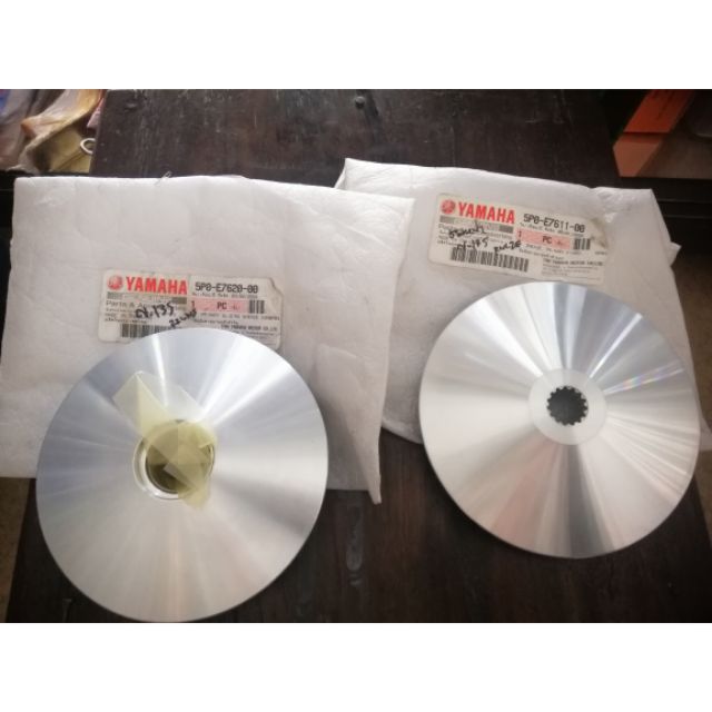 ชามนอกชามในแล้วชามใบพัด1คู่ NOUVO​ ELEGANCE​ แท้ศูนย์YAMAHA ล้อขับสายพานหน้าตัวใน (5P0-E7620-00)(นอก