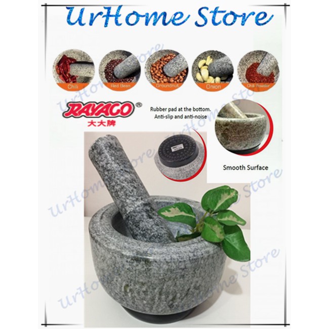 <BUBBLE WRAP PACKING> RAYACO RU SERIES 13CM /14.5CM / 16CM / 17.5CM Nature Granite Stone Mortar And 