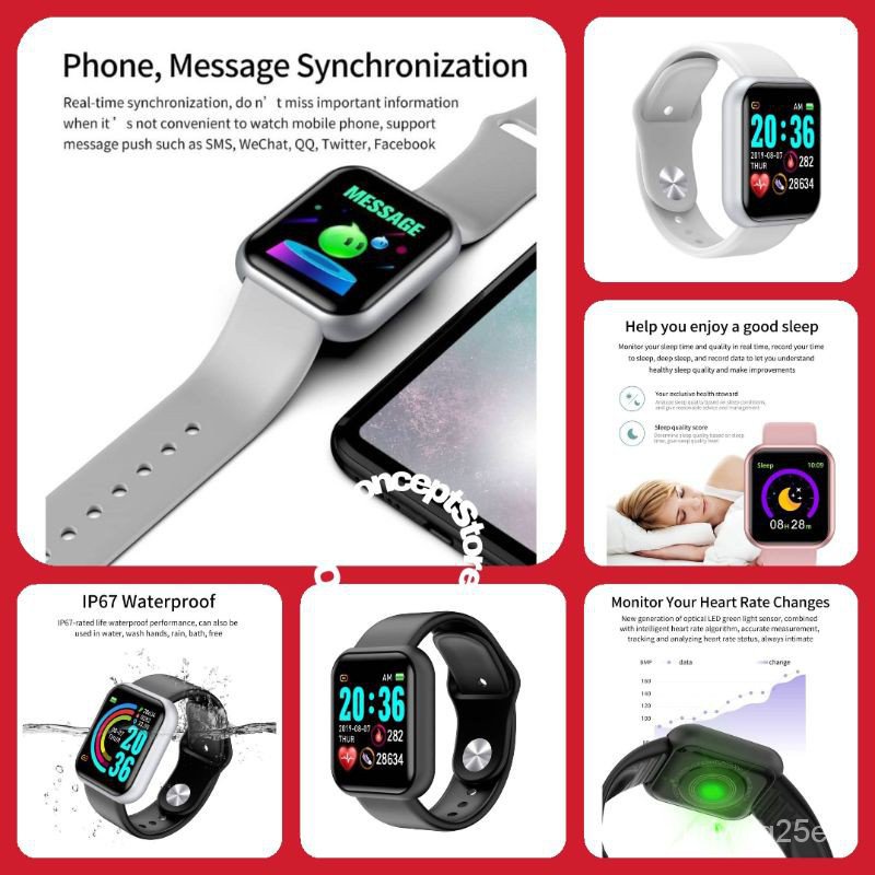 Jam Tangan Smartwatch Y68 Cara Charge Smart Watch Smart Watch