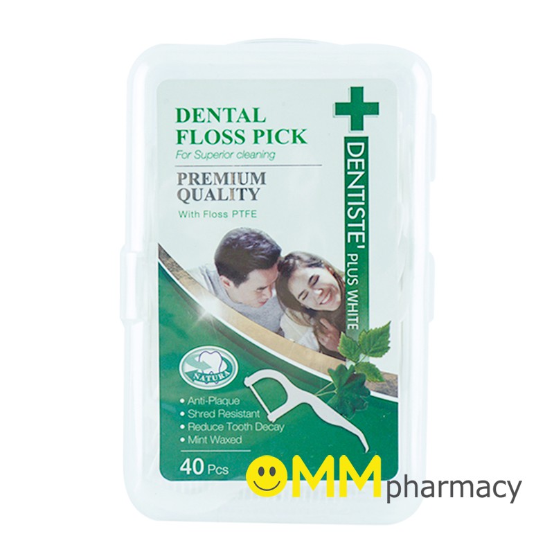 Dentiste Dental Floss Pick เดนทิสเต้ไหมขัดฟันพร้อมด้ามจับ 40 ชิ้น/กล่อง
