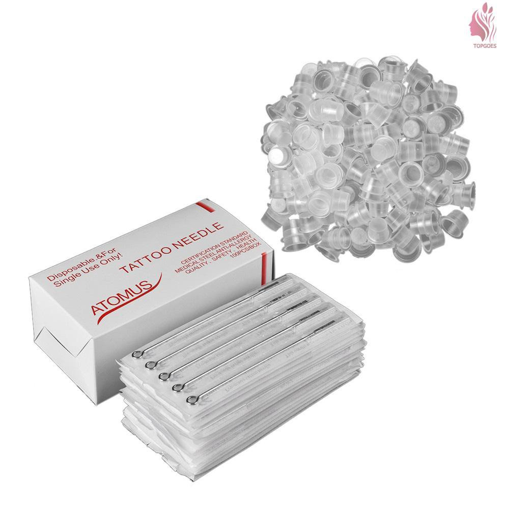 1Zj6 TG Tattoo Needles Cups Set 100pcs Disposable Mixed Tattoo Needles