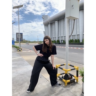 CurveG Wide Leg Pants Black กางเกงขายาวสีดำ