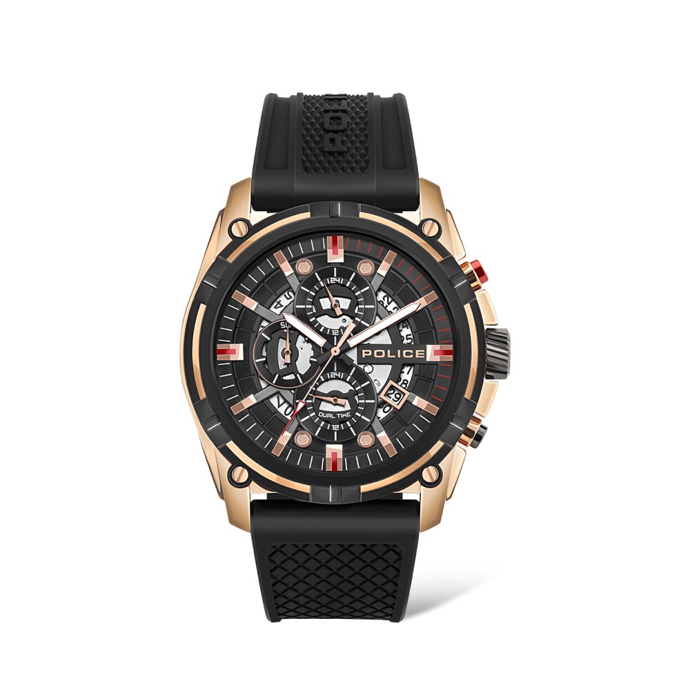 (ของแท้ประกันช้อป) POLICE นาฬิกาข้อมือผู้ชาย Multifunction LEPTIS watch รุ่น PEWJQ2003541 สีดำ นาฬิกาข้อมือ