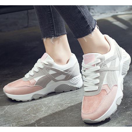 (สีเทาชมพู) รองเท้าผ้าใบแฟชั่น รองเท้าผู้หญิง รุ่น CM1709
