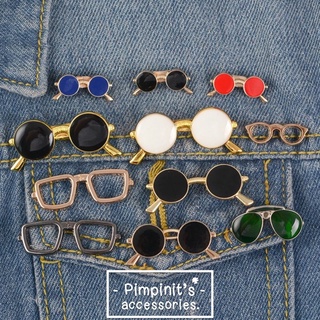 📬 พร้อมส่ง : 👓🕶 เข็มกลัดเซ็ทแว่นตาและแว่นตากันแดด | Glasses &amp; Sun Glasses Enamel Brooch Pin Set.