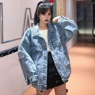 เสื้อแจ็คเก็ตยีนผู้หญิงสีม่วง สไตล์เกาหลี พร้อมส่ง