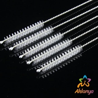 Ahlanya แปรงล้างหลอดดูด จุกนม ขนไนล่อน ไม่ทำให้เป็นรอย Stainless steel soft straw straw brush