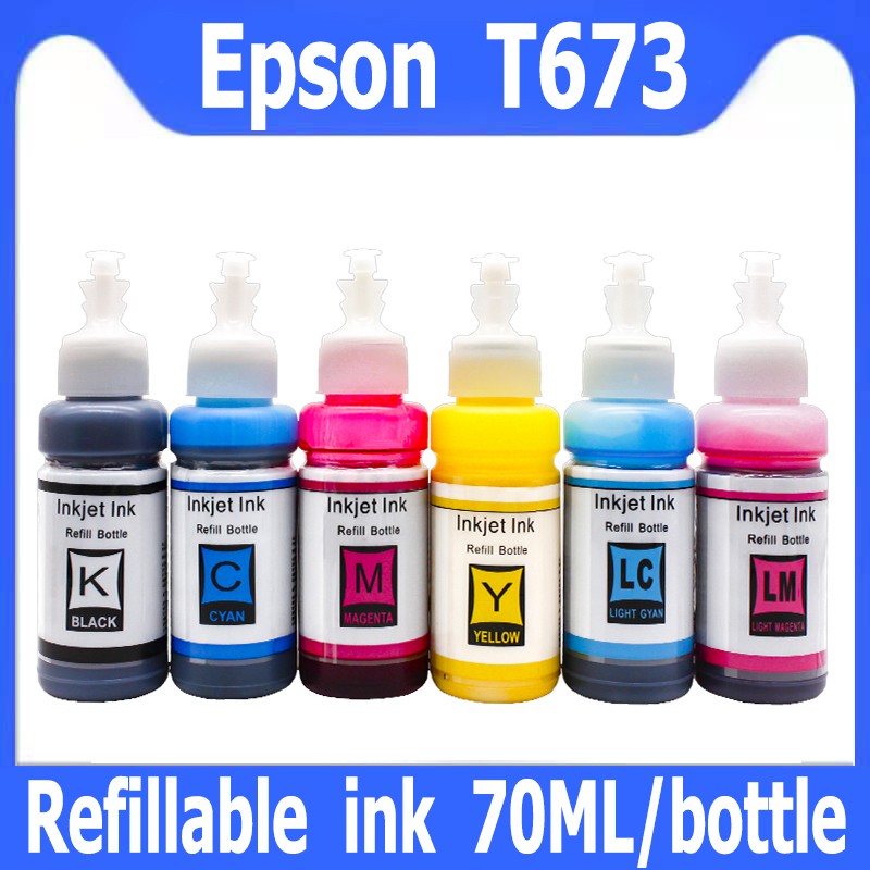 Epson T673 เข้ากันได้สำหรับ L800,L805,L810,L850,L1800 (70ml น้ำหมึกเติม)(Epson T673)