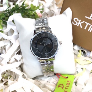 SK-TIME นาฬิกาข้อมือหญิงQuartz Analog 2 ATM กันน้ำ ตัวเรือนและสายสแตน2ไมครอน