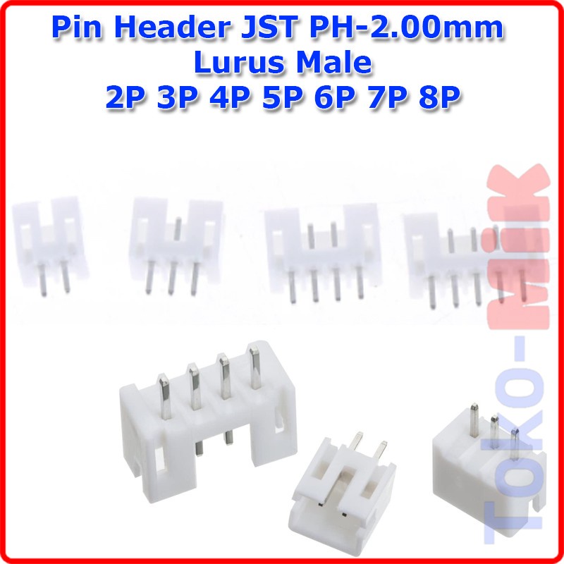 JST PH2.0mm PH 2.0mm 2.0mm Pin Header ชาย 2P 3P 4P 5P 6P 7P 8P