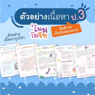 ชีทสรุปวิชาพื้นฐาน ป.3 (แบบแยกเล่ม)
