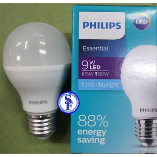 Philips หลอดไฟ LED Bulb 9W ขั้ว E27 สีคูลเดย์ไลท์ ขนาด 9 วัตต์