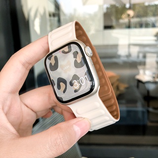 สายนาฬิกาข้อมือซิลิโคน แม่เหล็ก สําหรับ iwatch7 Series 6 5 4 3 SE 41 มม. 45 มม. APatch7 40 มม. 44 มม. APWatch band 7 6 5 4 SE