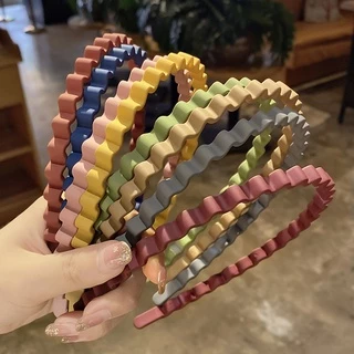แฟชั่นผู้หญิง ที่คาดผม หยักศก เรียบง่าย น่ารัก เด็กผู้หญิง สีลูกกวาด เรซิน ที่คาดผม กิ๊บติด เกาหลี เครื่องประดับผม