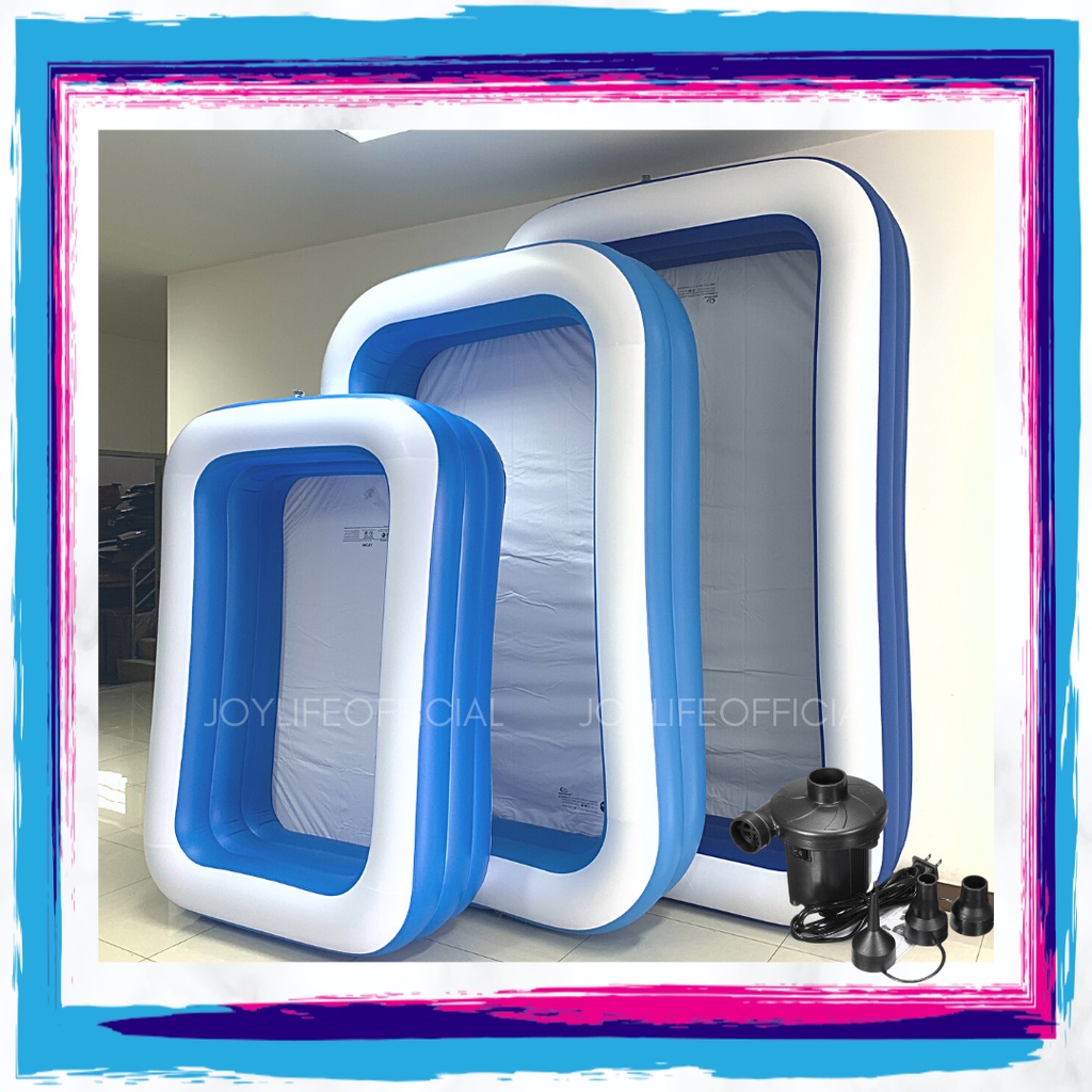 สระน้ำเป่าลม 3ม, 2.6ม, 2ม 1.5m 1.2m มีประกัน สระว่ายน้ำขนาดใหญ่ สำหรับครอบครัว Inflatable Pool