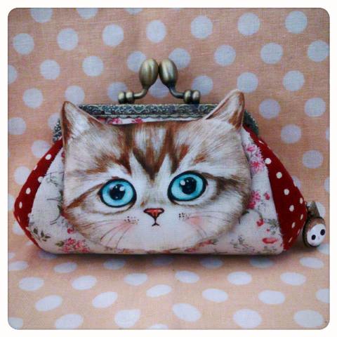 Cat Pikpak ขนาดกระทัดรัด ขนาดปากกระเป๋า 10 cm. (งานทำมือ 100%)