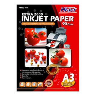 HE903-100 Hi-jet กระดาษอิงค์เจ็ท ผิวด้าน 90 แกรม A3 (100 Sheets)