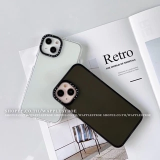 เคสใสขอบปั้มเปอร์สีพึ้น Black & White กันกระแทกขอบทรงตามตัวเครื่อง เคสสำหรับไอโฟน17 17Air 17Pro 17ProMax