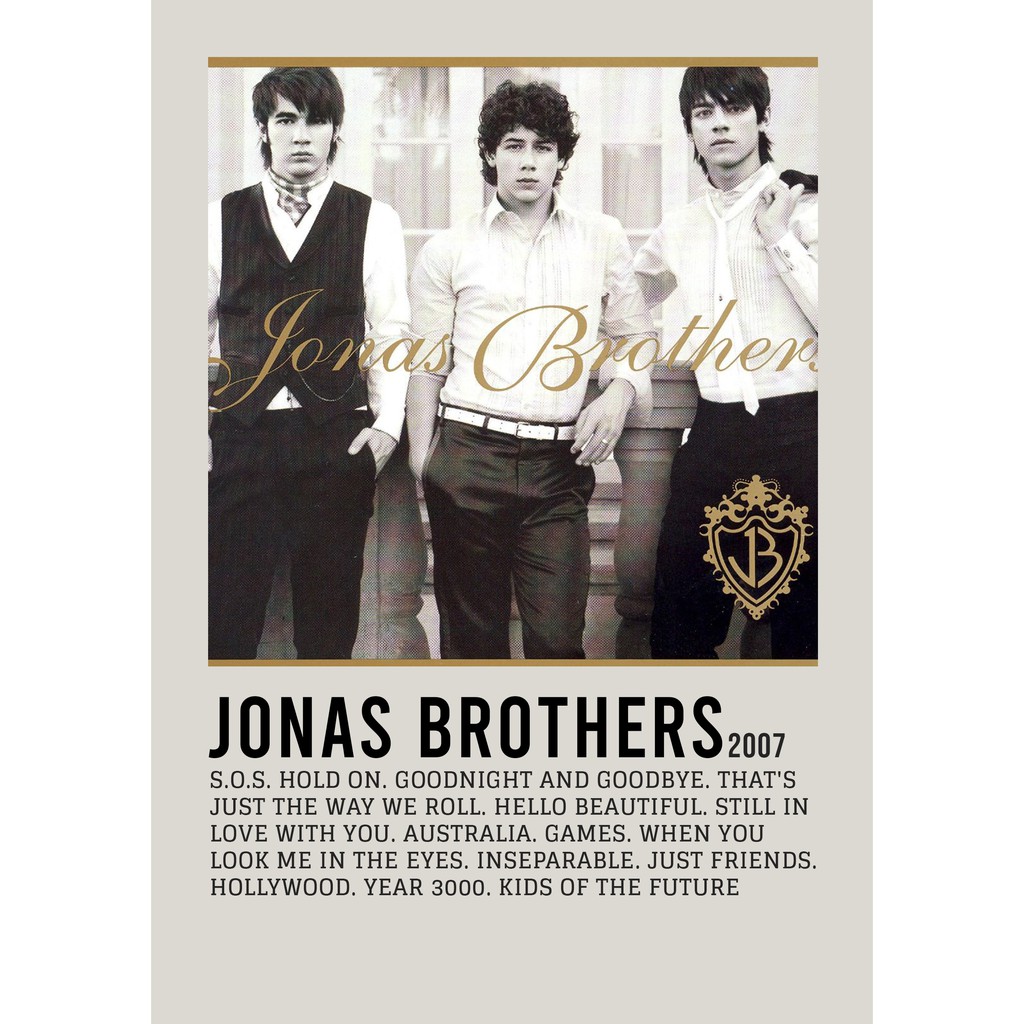 Aesthetic Poster Wall Jonas Brothers อัลบั้มโดย Jonas Brothers แบนด์เด็กชื่อดัง