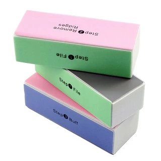 Born PRETTY Nail Buffers Curve Straight Sanding Sponge Files Grinding Polishing black Nail File Nail Art Tool Kit ตะไบขัดเล็บ 4 ขั้นตอน 1 ชิ้น