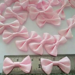 20ชิ้น พร้อมส่ง โบว์ลายจุดชมพูอ่อน น่ารักๆ