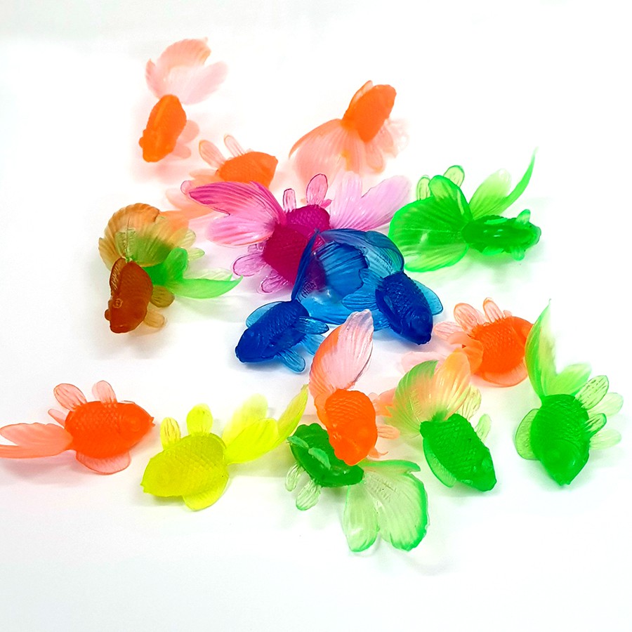 Đồ chơi con cá bằng cao su đặc dẻo nhiều màu dài 4.5 cm xinh xắn dễ thương New4all