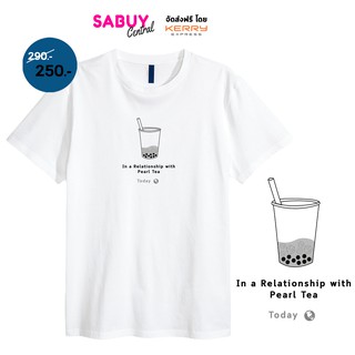 เสื้อยืดผู้ชาย ลายสตรีท RELATIONSHIP WITH PEARL TEA - TK PREMIUM 100%