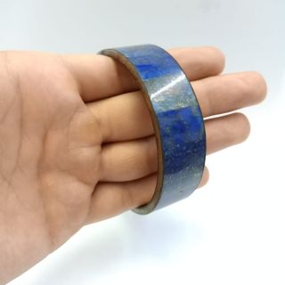 กำไลหินลาพิสลาซูลี่แท้ ธรรมชาติ ทรงกลม หินนำโชค หินมงคล Natural Lapis Lazuli Bangle