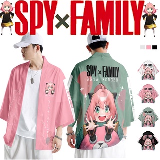 เสื้อคลุมกิโมโน เสื้อคาร์ดิแกน แขนสั้น พิมพ์ลาย Spy X Family Anya Loid Yor Forger สไตล์ฮาโอริ สําหรับผู้ชาย และผู้หญิง